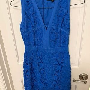 Adelyn Rae Royal Blue Lace V-Neck Sheath Dress